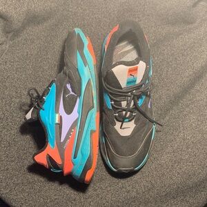 Puma Kids Sneakers - Black, Blue, and Red